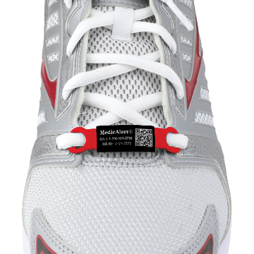 QR Code Shoe Tag Medical ID Red, Red, large image number 2